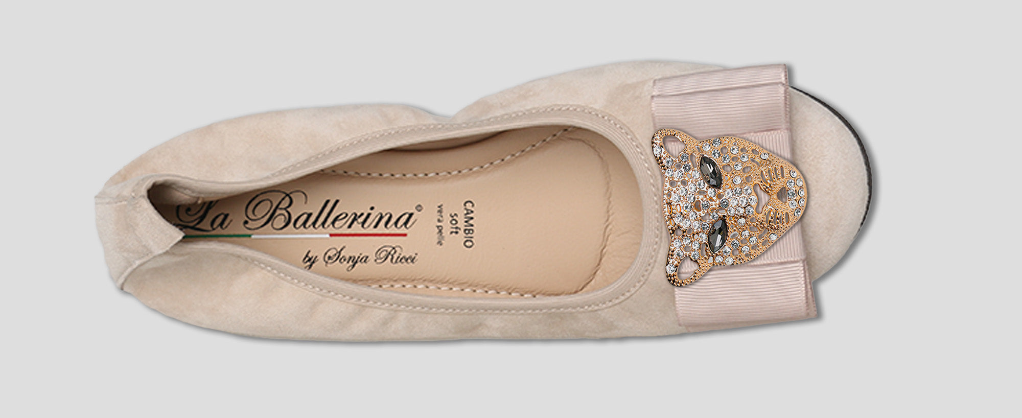 S26 💕 LA BALLERINA CAMBIO CAMOSCIO BEIGE - La Ballerina