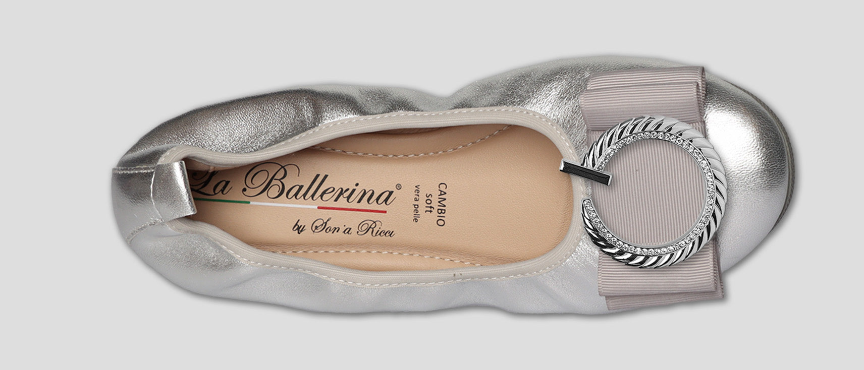S42 💕LA BALLERINA CAMBIO SILBER – ELEGANTE LEDER-BALLERINAS VON SONJA RICCI - La Ballerina