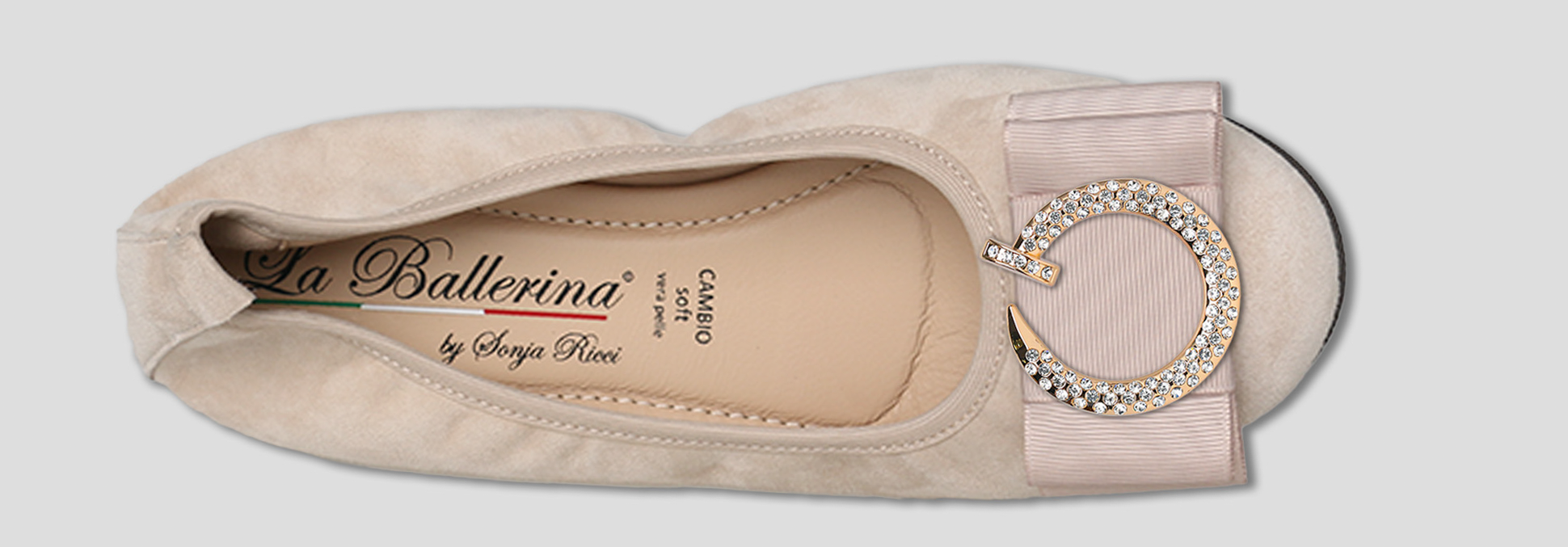 La Ballerina by Sonja Ricci – Beigefarbene Ballerinas mit fester Schnalle (F2)