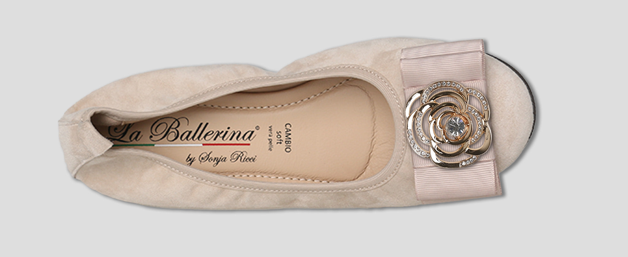 S26 💕 LA BALLERINA CAMBIO CAMOSCIO BEIGE - La Ballerina