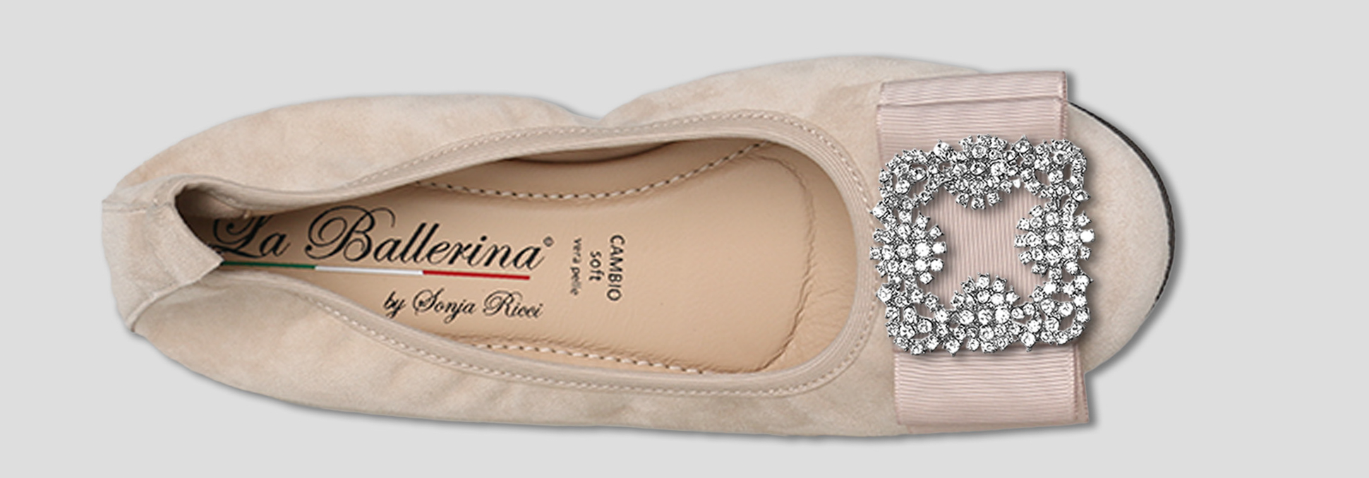 La Ballerina by Sonja Ricci – Beigefarbene Ballerinas mit fester Schnalle (F2)