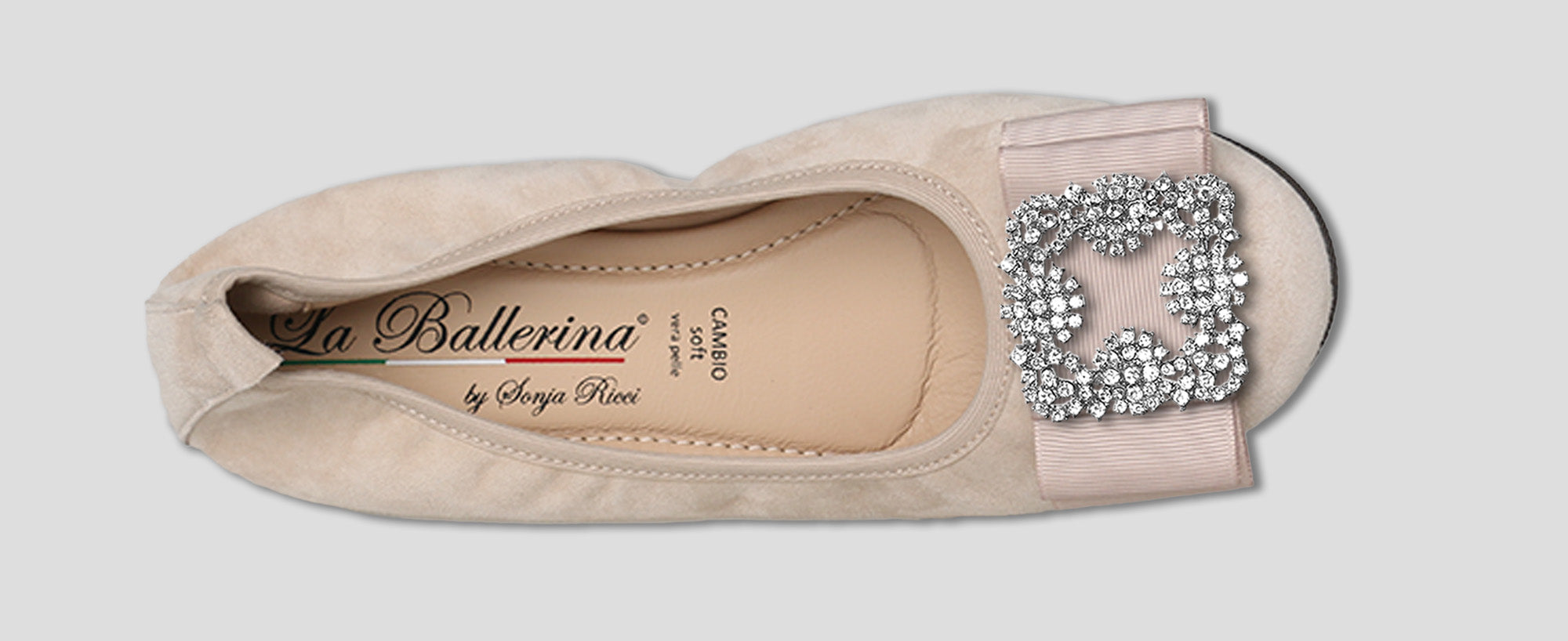 S26 💕 LA BALLERINA CAMBIO CAMOSCIO BEIGE - La Ballerina