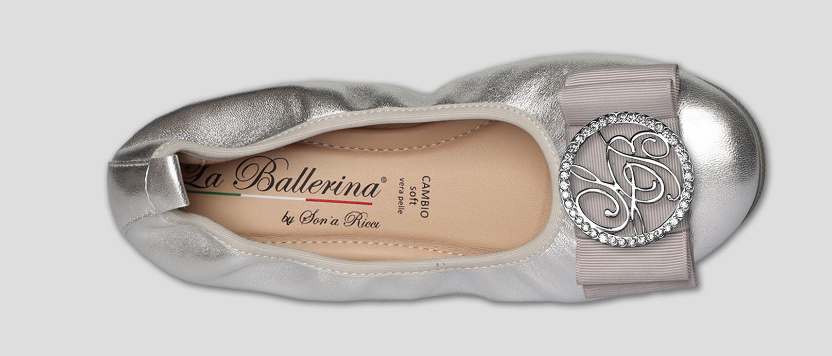 S42 💕LA BALLERINA CAMBIO SILBER – ELEGANTE LEDER-BALLERINAS VON SONJA RICCI - La Ballerina