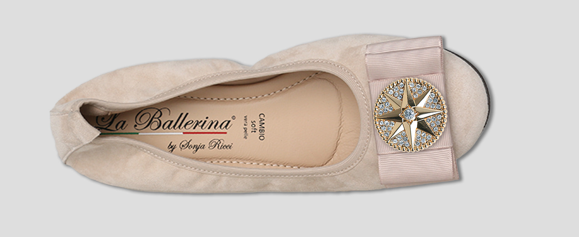 S26 💕 LA BALLERINA CAMBIO CAMOSCIO BEIGE - La Ballerina