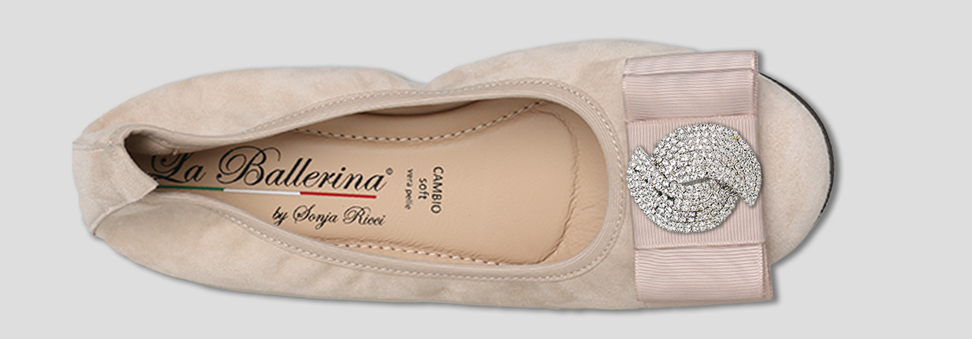 La Ballerina by Sonja Ricci – Beigefarbene Ballerinas mit fester Schnalle (F2)