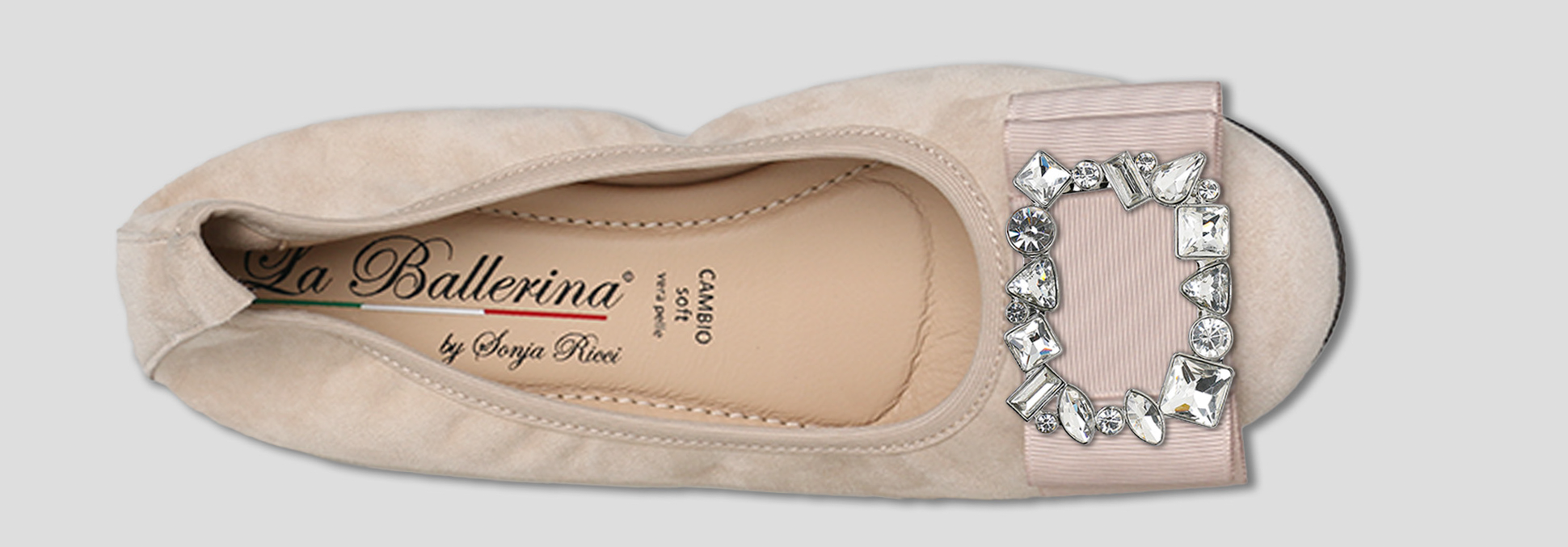 La Ballerina by Sonja Ricci – Beigefarbene Ballerinas mit fester Schnalle (F2)