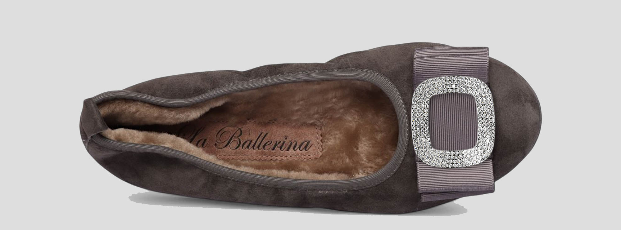 12W💕La Ballerina CAMBIO Warmgefüttert Veloursleder grau - La Ballerina