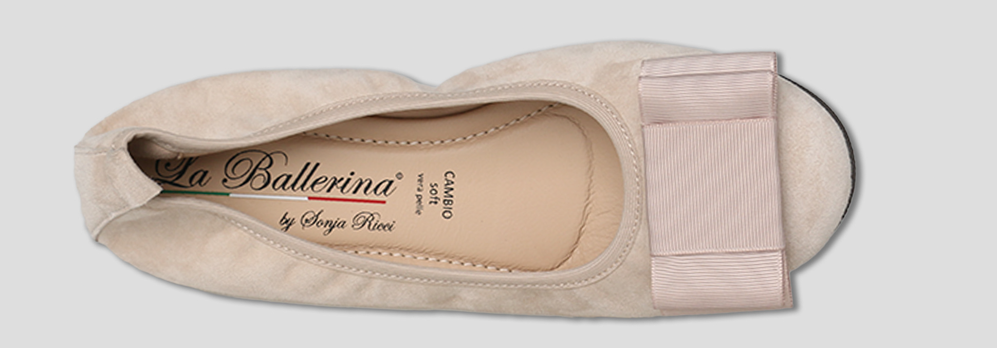 La Ballerina by Sonja Ricci – Beigefarbene Ballerinas mit fester Schnalle (F2)