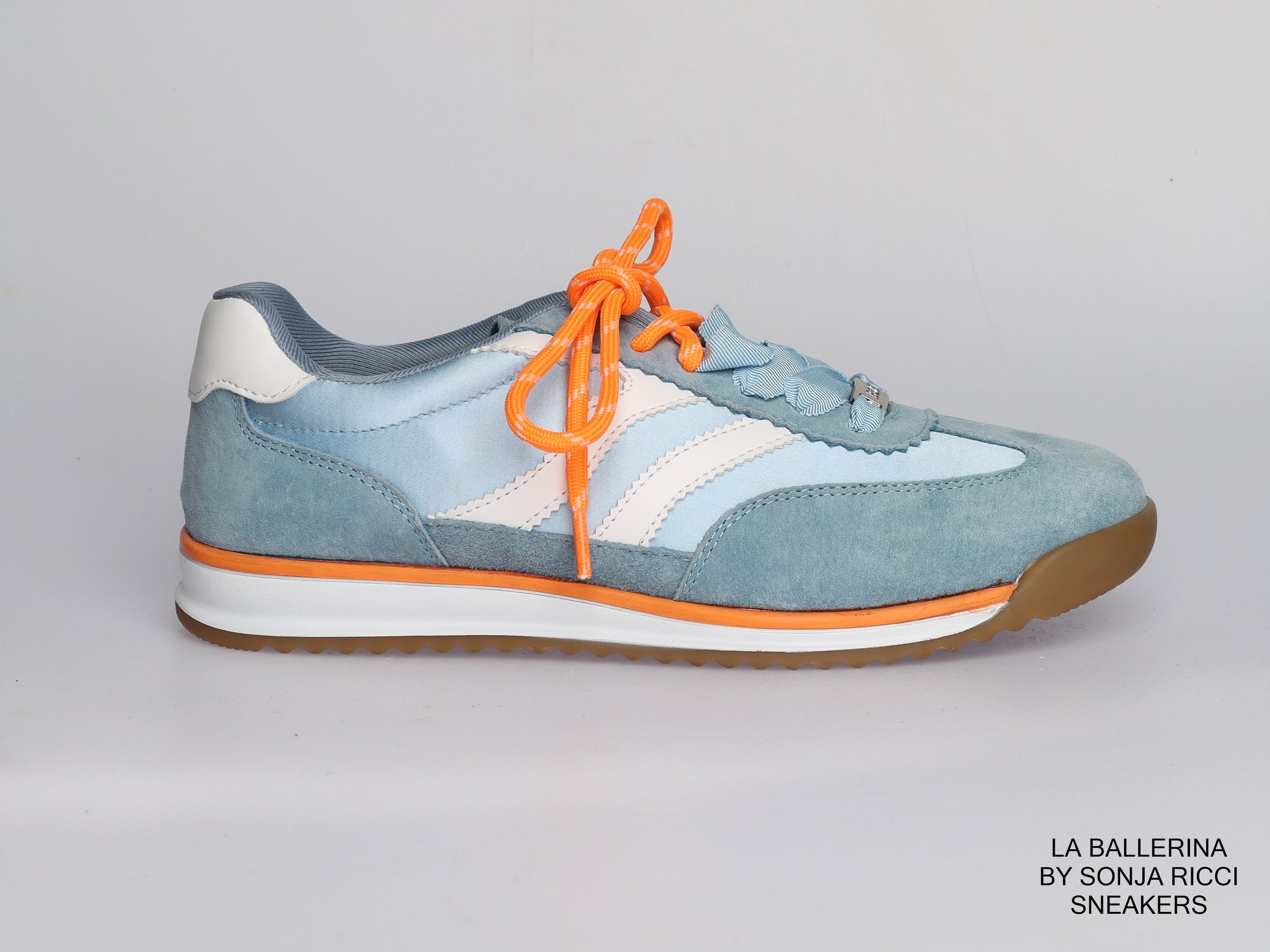 LA BALLERINA Damen Sneaker aus Veloursleder Hellblau  | Art. 2559191-6