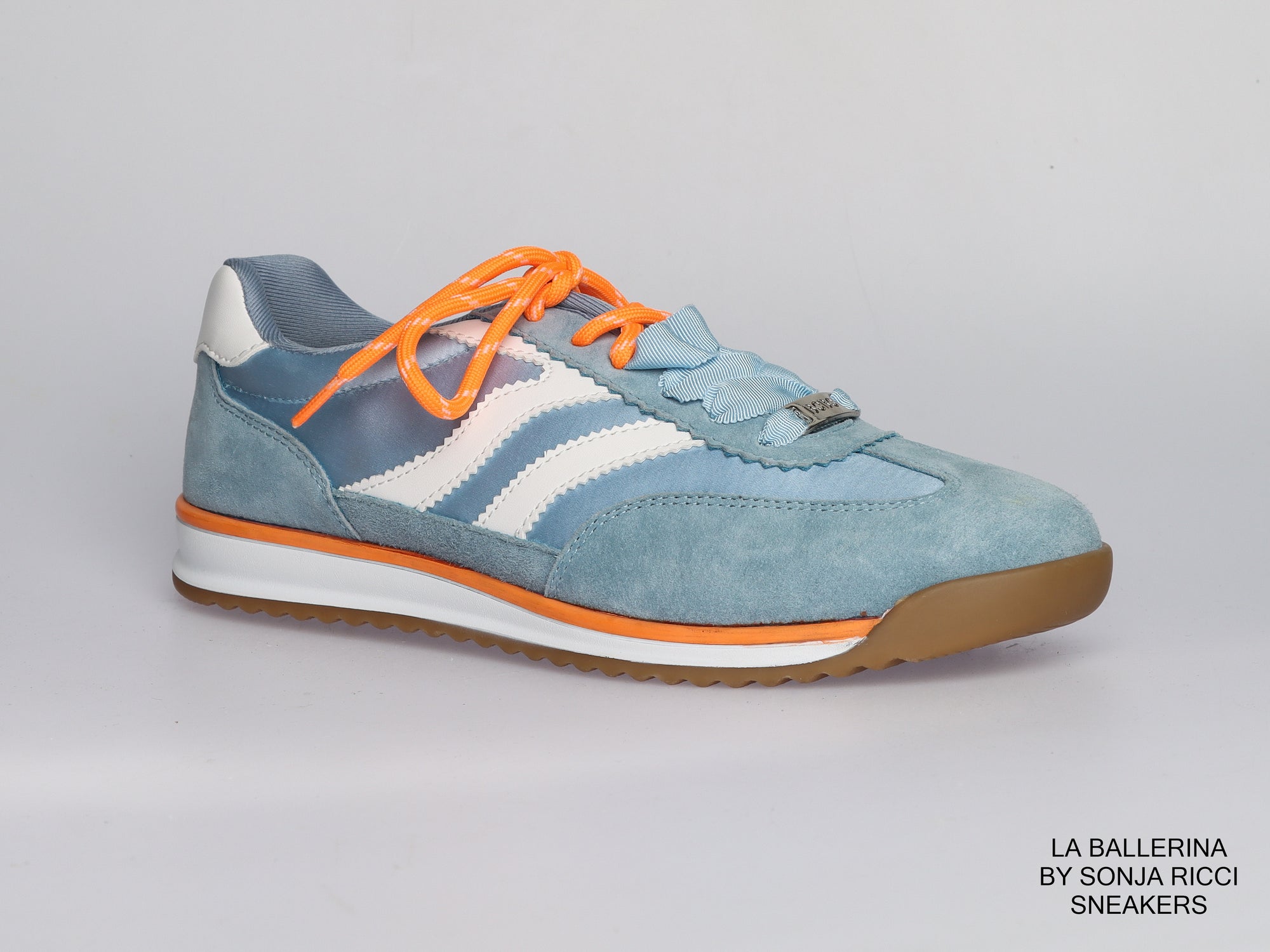 LA BALLERINA Damen Sneaker aus Veloursleder Hellblau  | Art. 2559191-6