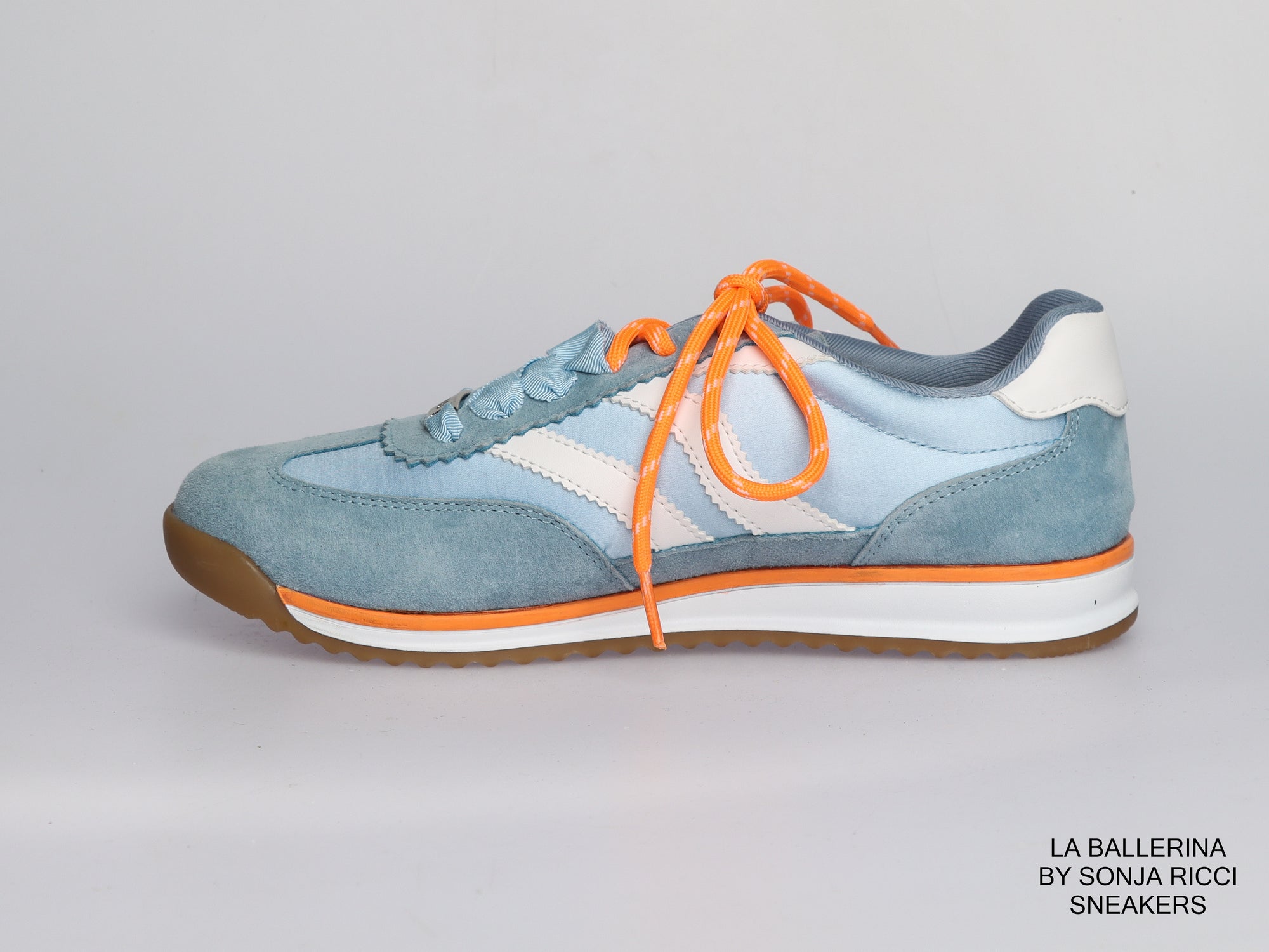 LA BALLERINA Damen Sneaker aus Veloursleder Hellblau  | Art. 2559191-6