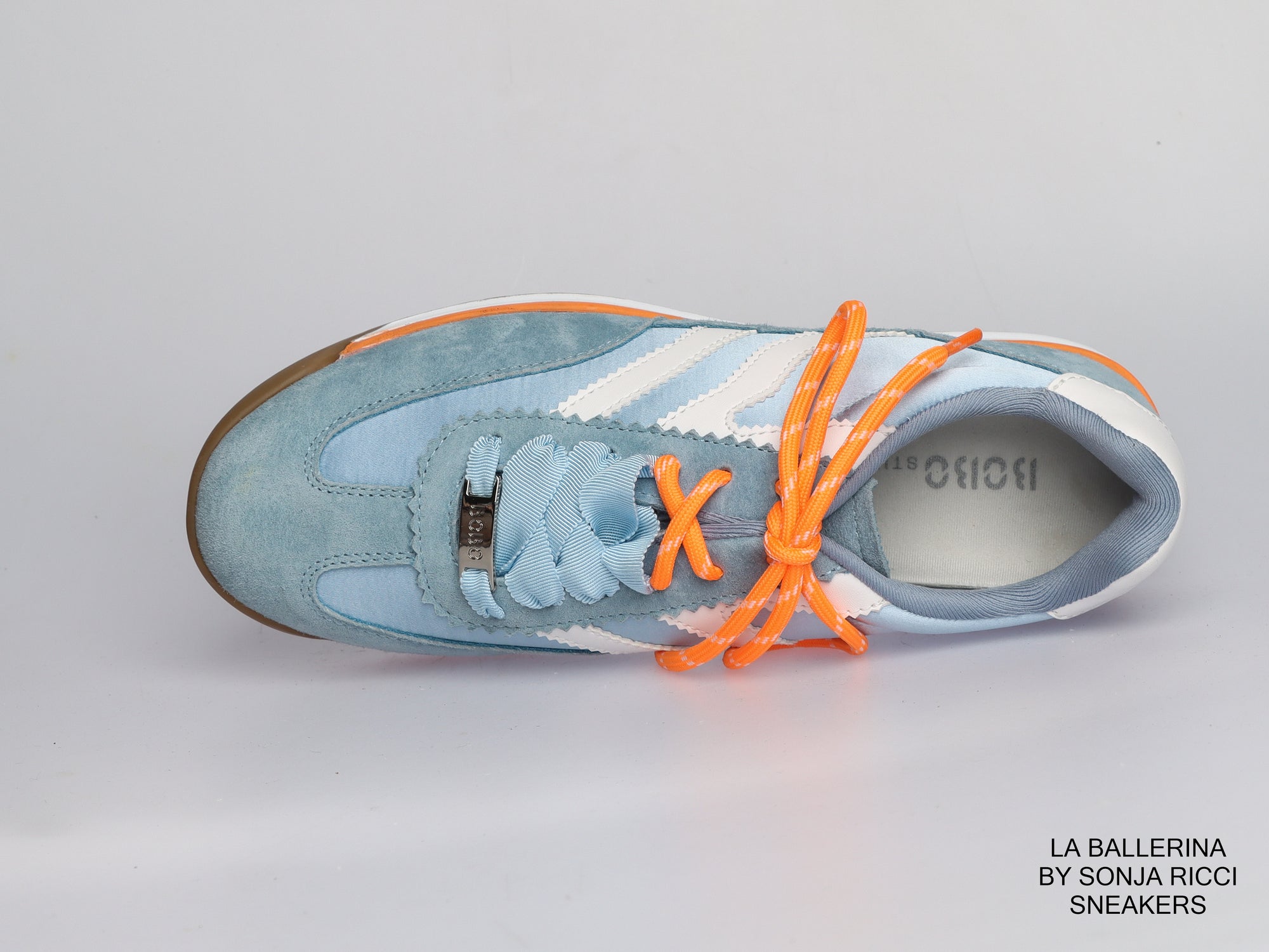 LA BALLERINA Damen Sneaker aus Veloursleder Hellblau  | Art. 2559191-6