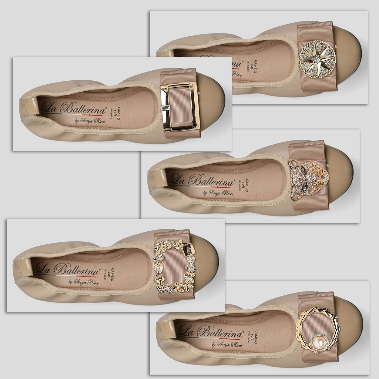 S78 💕LA BALLERINA CAMBIO LEDER BALLERINAS BEIGE - La Ballerina