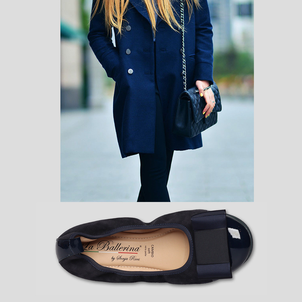 S76 💕La Ballerina cambio blau – elegante Leder-Ballerinas von Sonja Ricci - La Ballerina
