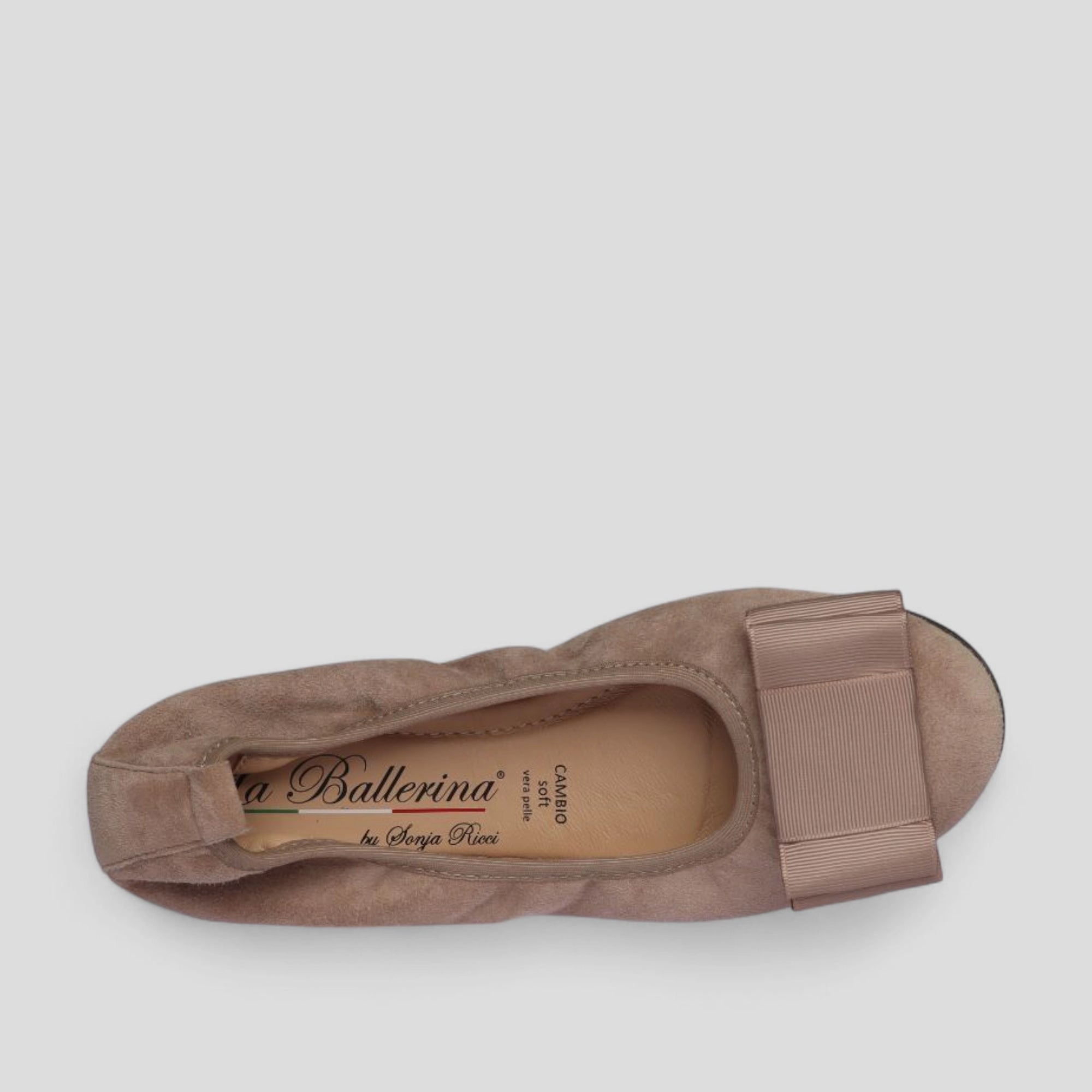 S21 💕 LA BALLERINA CAMBIO VELOURSLEDER TAUPE – ELEGANTE DAMEN BALLERINAS - La Ballerina