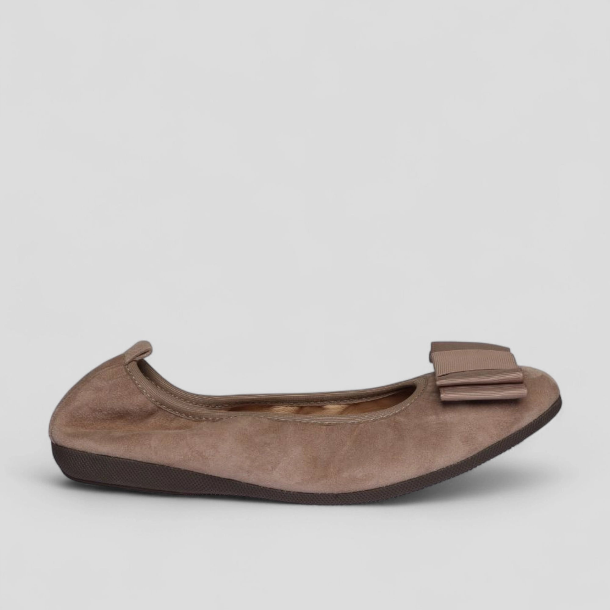 S21 💕 LA BALLERINA CAMBIO VELOURSLEDER TAUPE – ELEGANTE DAMEN BALLERINAS - La Ballerina