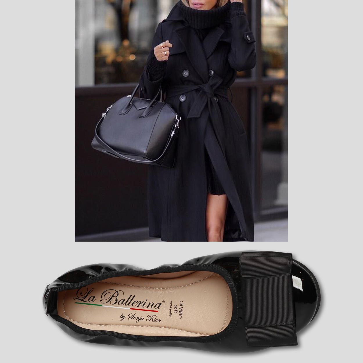 S51 💕LA BALLERINA CAMBIO SCHWARZ – ELEGANTE LEDER-BALLERINAS VON SONJA RICCI - La Ballerina
