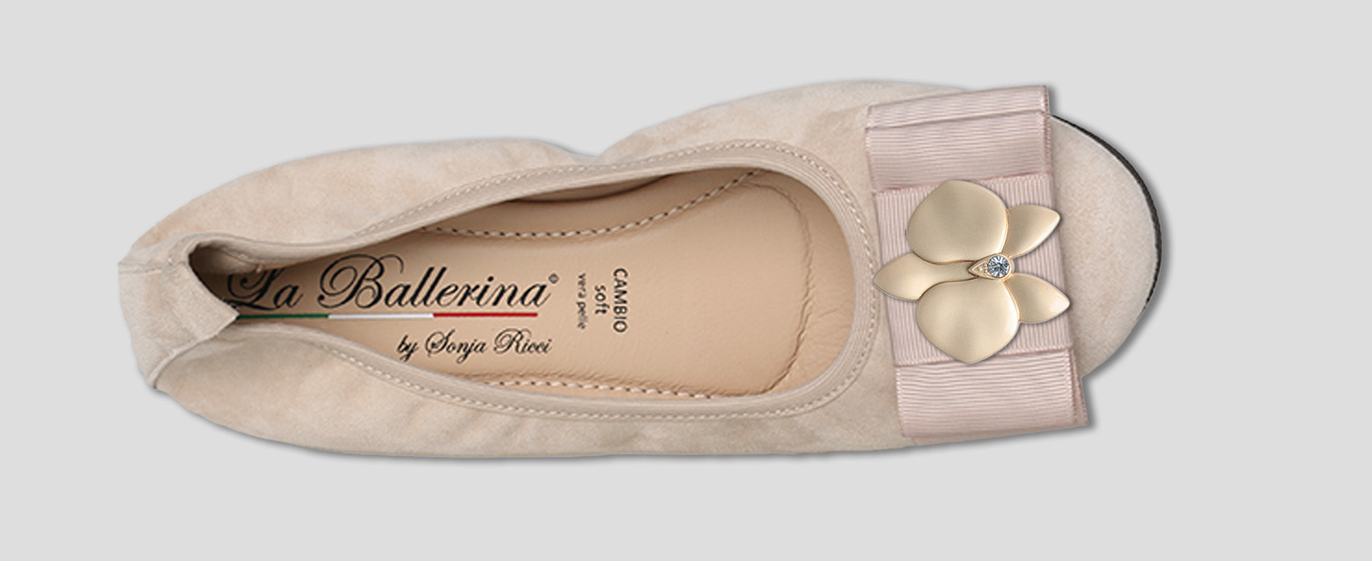 S26 💕 LA BALLERINA CAMBIO CAMOSCIO BEIGE - La Ballerina