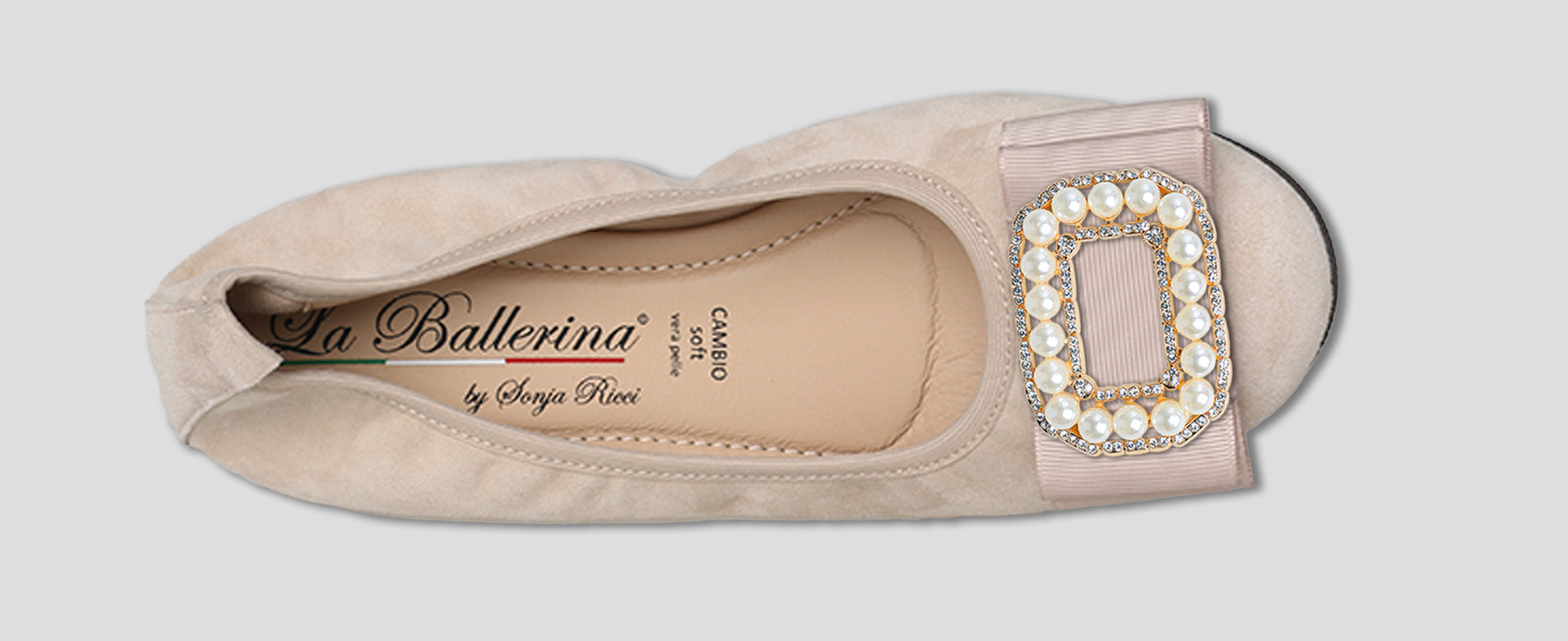S26 💕 LA BALLERINA CAMBIO CAMOSCIO BEIGE - La Ballerina