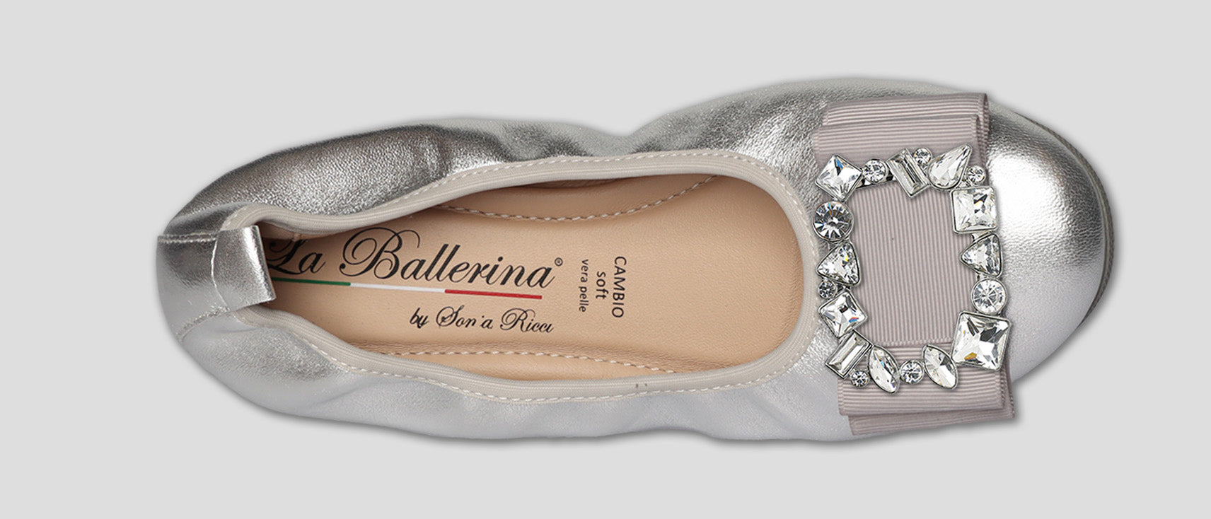 S42 💕LA BALLERINA CAMBIO SILBER – ELEGANTE LEDER-BALLERINAS VON SONJA RICCI - La Ballerina