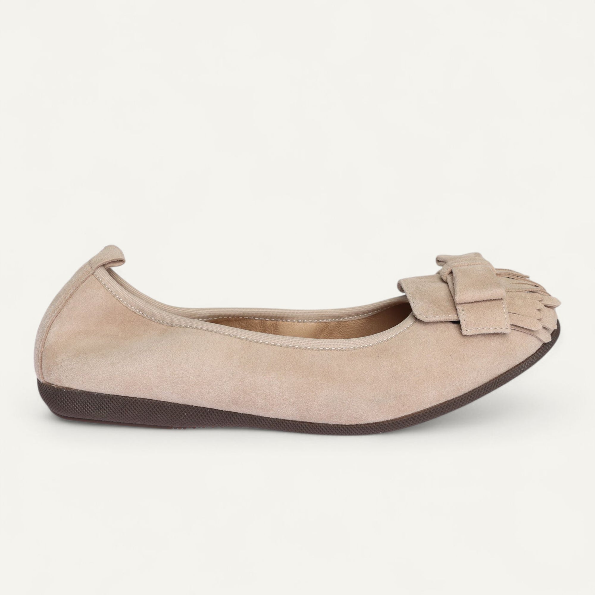 CAMBIO Damen-Ballerinas aus Veloursleder in Beige CAMBIO Ballerinas