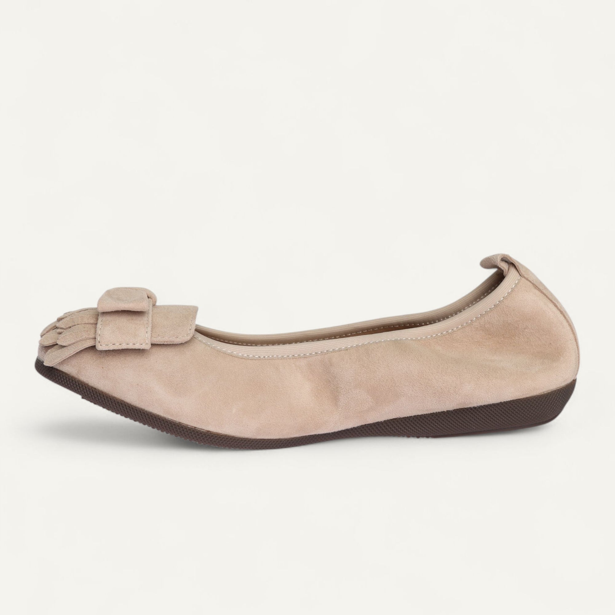 CAMBIO Damen-Ballerinas aus Veloursleder in Beige CAMBIO Ballerinas