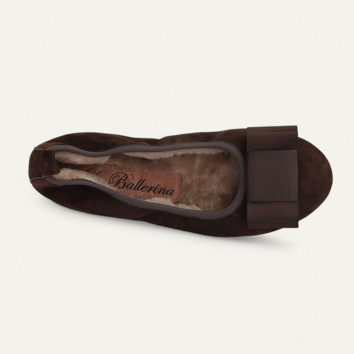 CAMBIO Winter women’s ballet flats in suede — Brown, lambskin lining – C103-245
