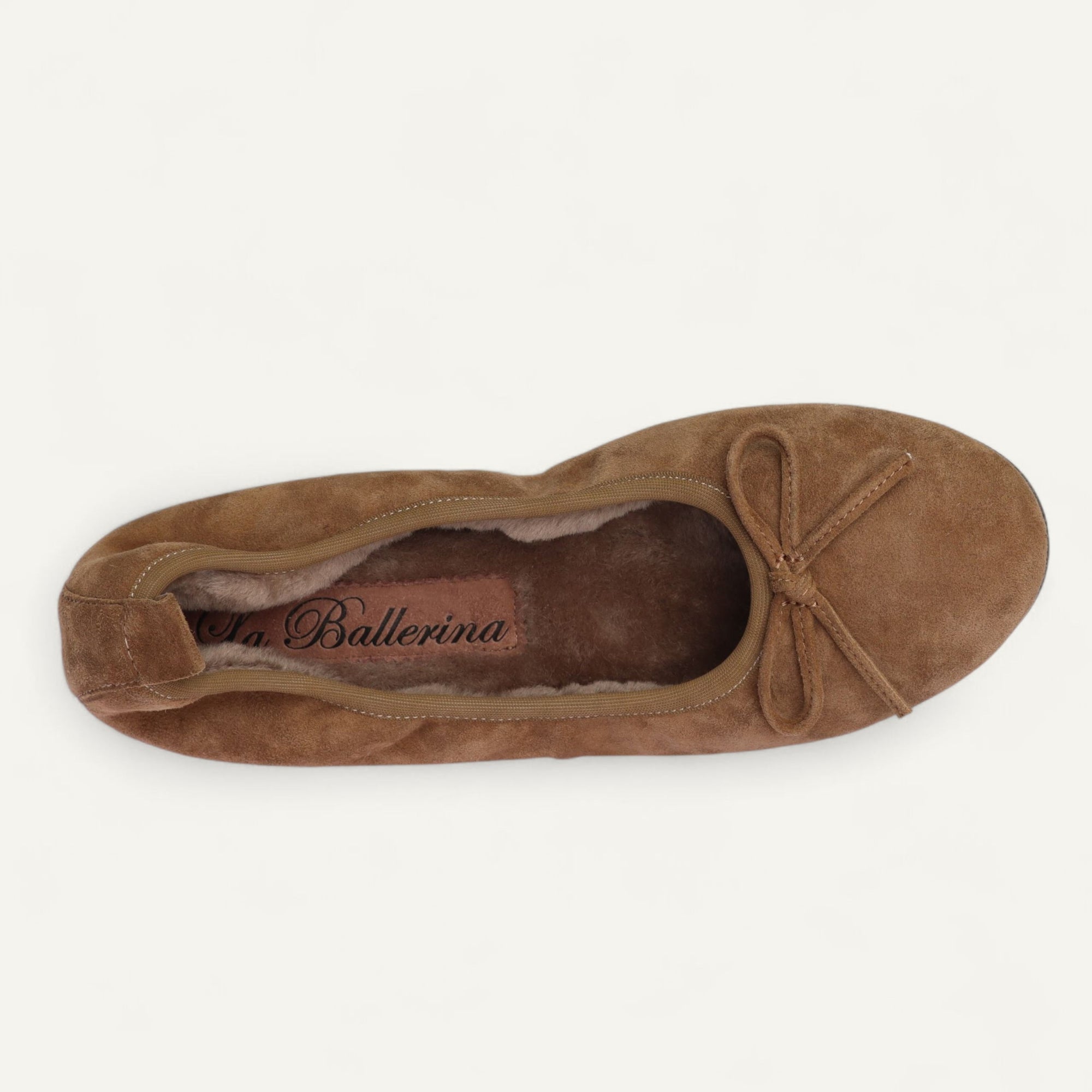 BASIC Winter Damen-Ballerinas aus Veloursleder in Taupe mit Lammfell – C108-236 BASIC Winter Ballerinas