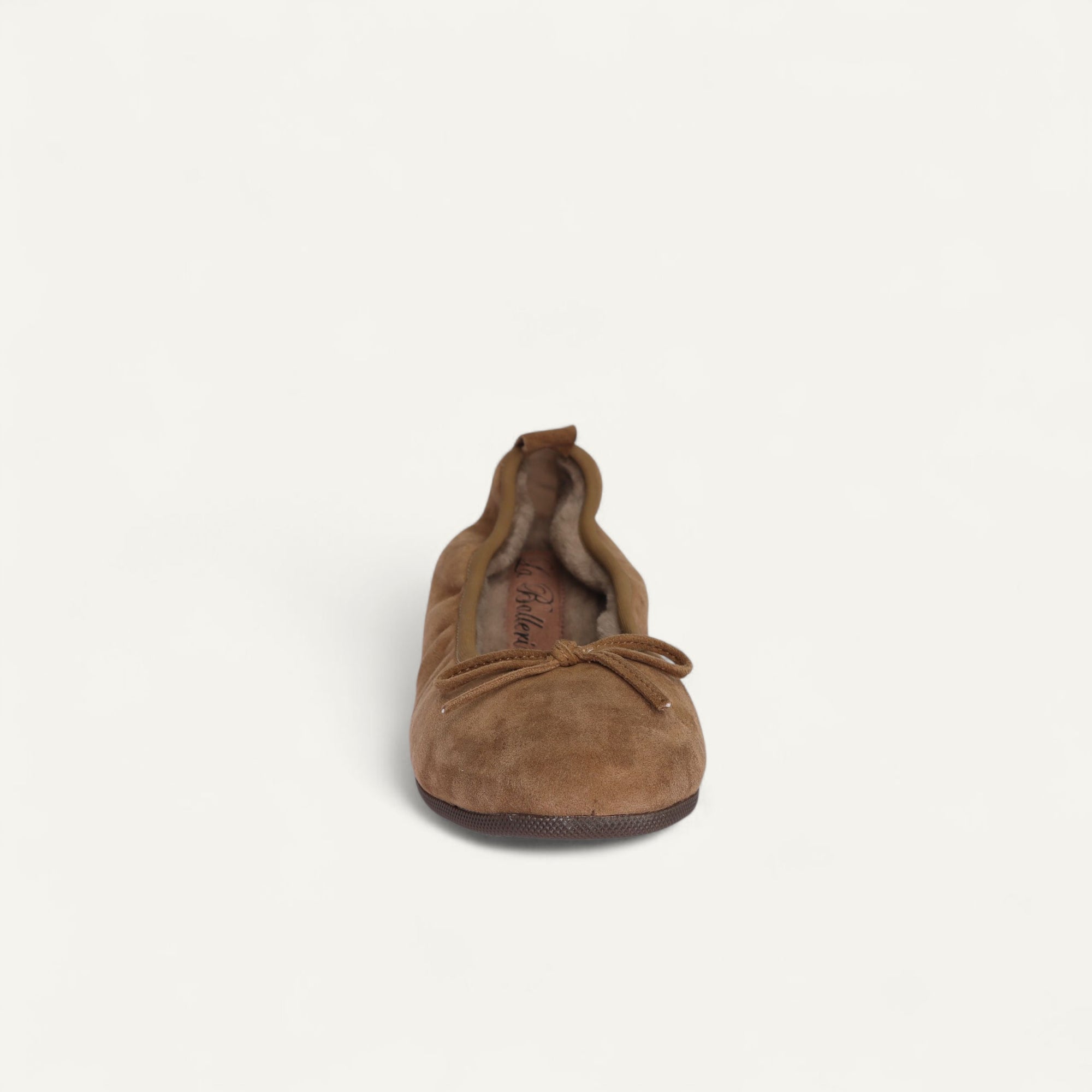 BASIC Winter Damen-Ballerinas aus Veloursleder in Taupe mit Lammfell – C108-236 BASIC Winter Ballerinas