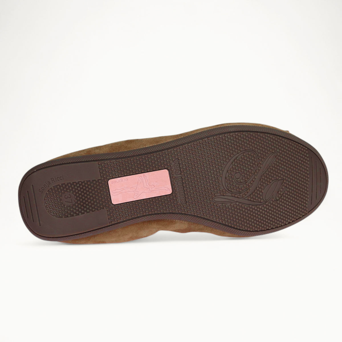 CAMBIO Damen-Ballerinas aus taupefarbenem Veloursleder mit breiter Ripsbandschleife CAMBIO Ballerinas