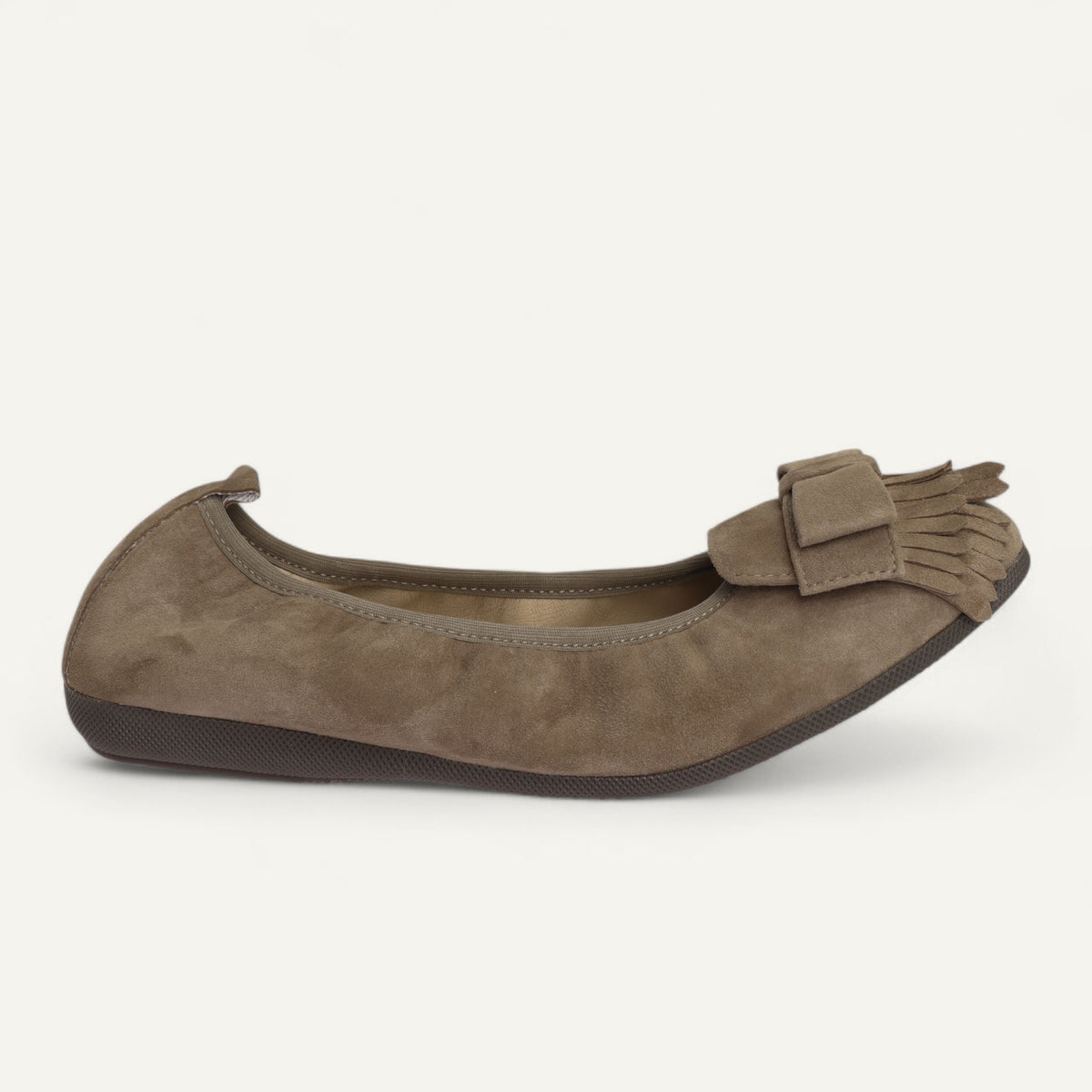 CAMBIO Damen-Ballerinas aus Veloursleder in Taupe – C11-238 CAMBIO Ballerinas
