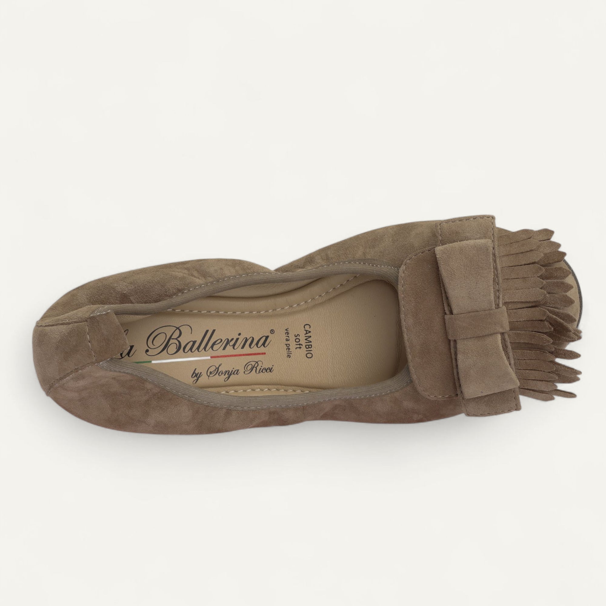 CAMBIO Damen-Ballerinas aus Veloursleder in Taupe – C11-238 CAMBIO Ballerinas