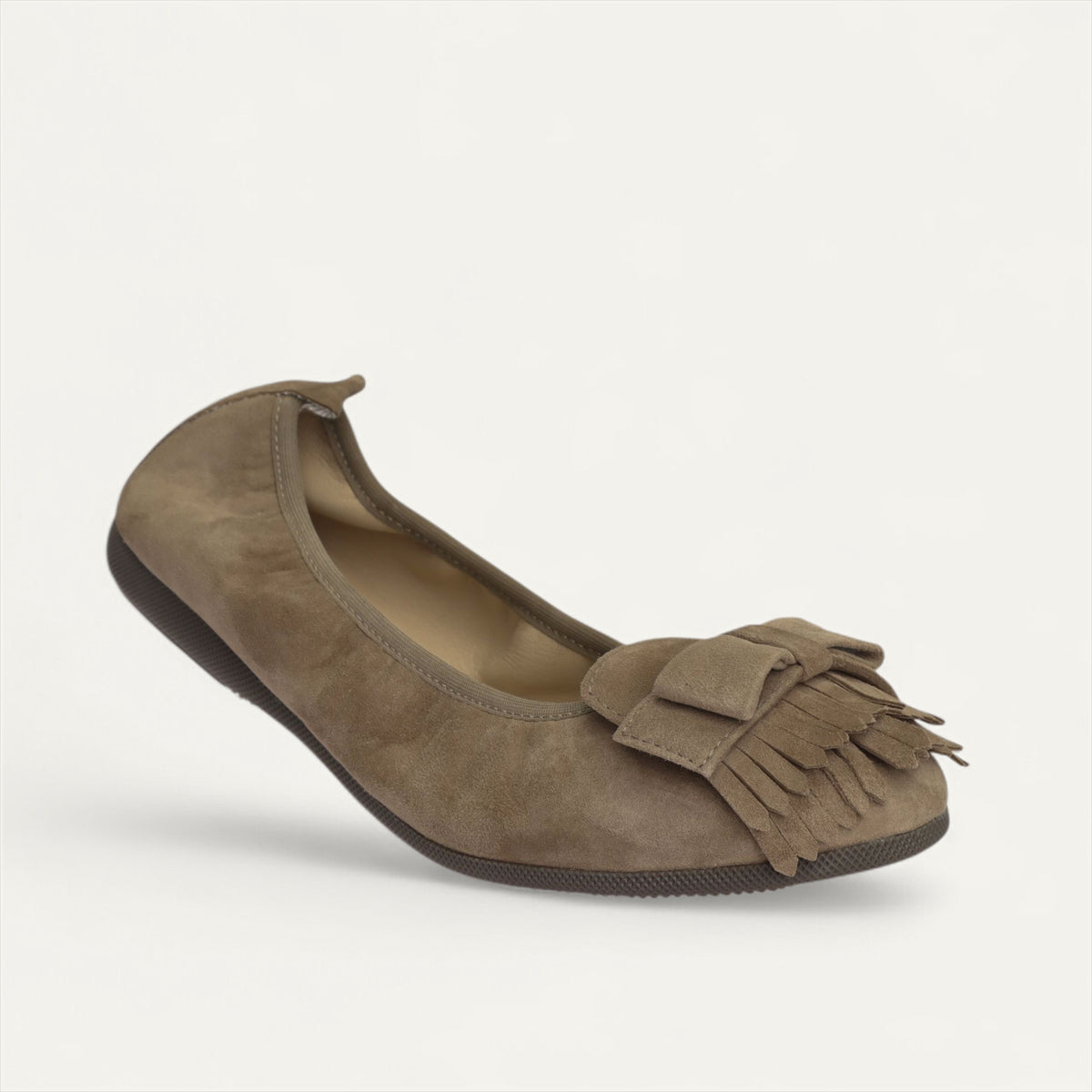 CAMBIO Damen-Ballerinas aus Veloursleder in Taupe – C11-238 CAMBIO Ballerinas