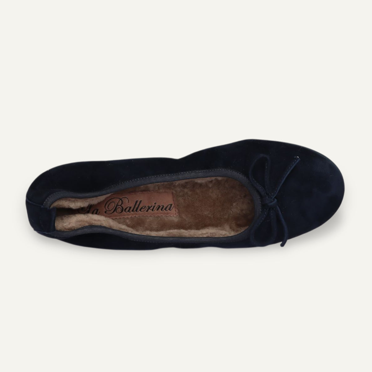 BASIC Winter Damen-Ballerinas aus Veloursleder in Dunkelblau mit Lammfell – C17-118 BASIC Winter Ballerinas