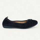 BASIC Damen-Ballerinas aus Veloursleder in Dunkelblau – C17-118