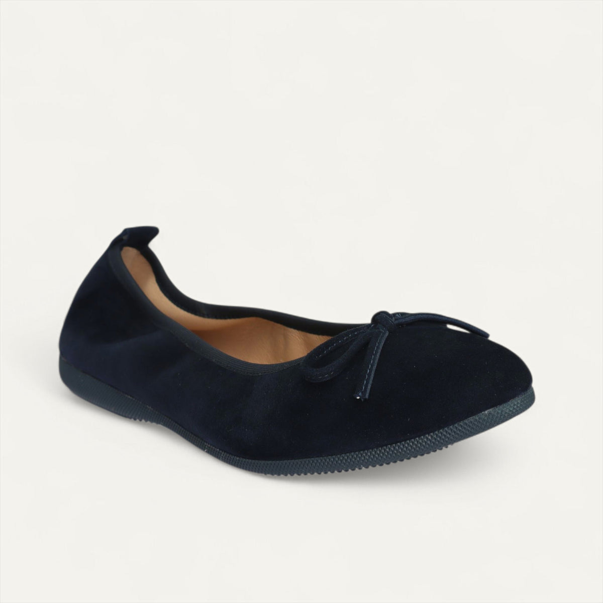 BASIC Damen-Ballerinas aus Veloursleder in Dunkelblau – C17-118 BASIC Ballerinas