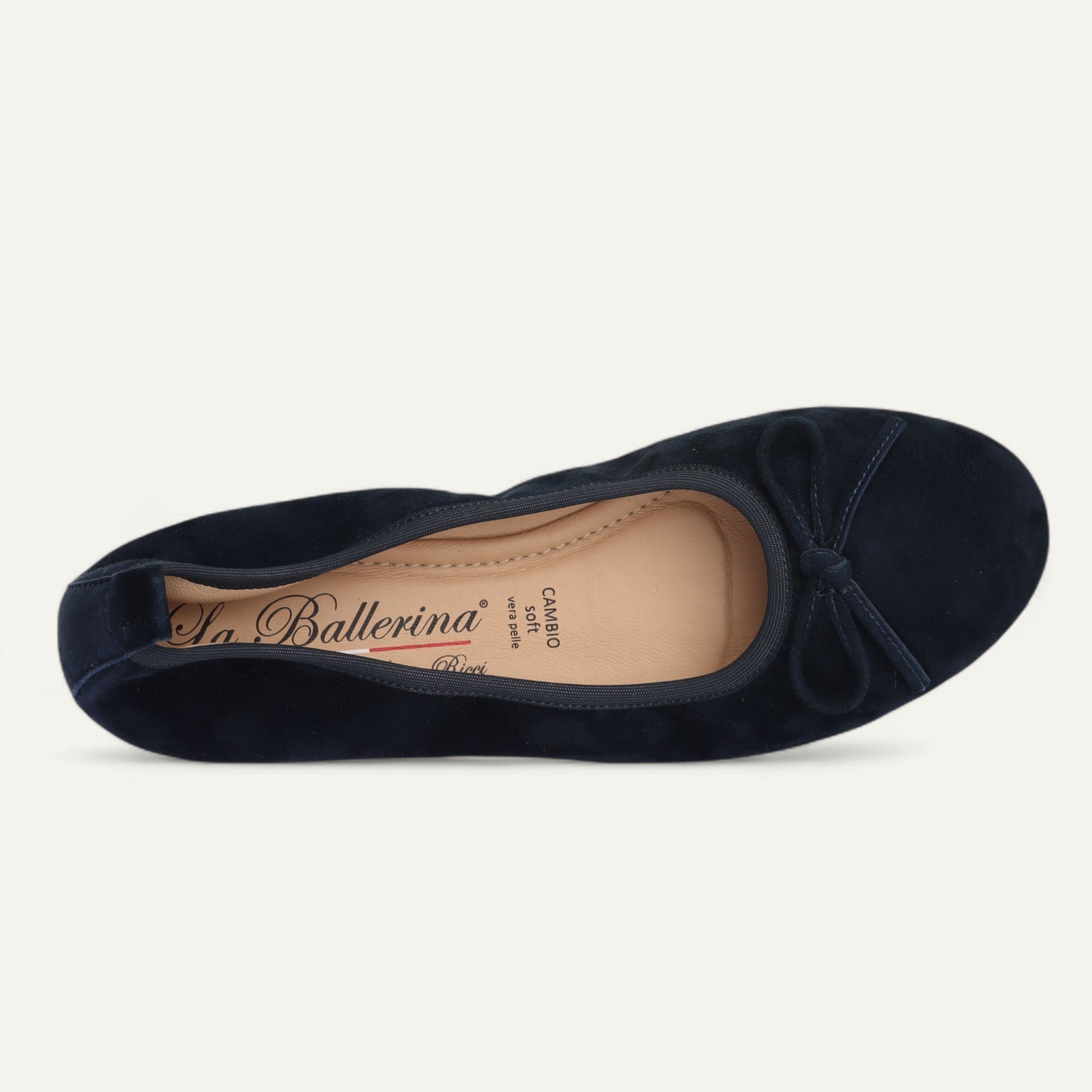 BASIC Damen-Ballerinas aus Veloursleder in Dunkelblau – C17-118 BASIC Ballerinas