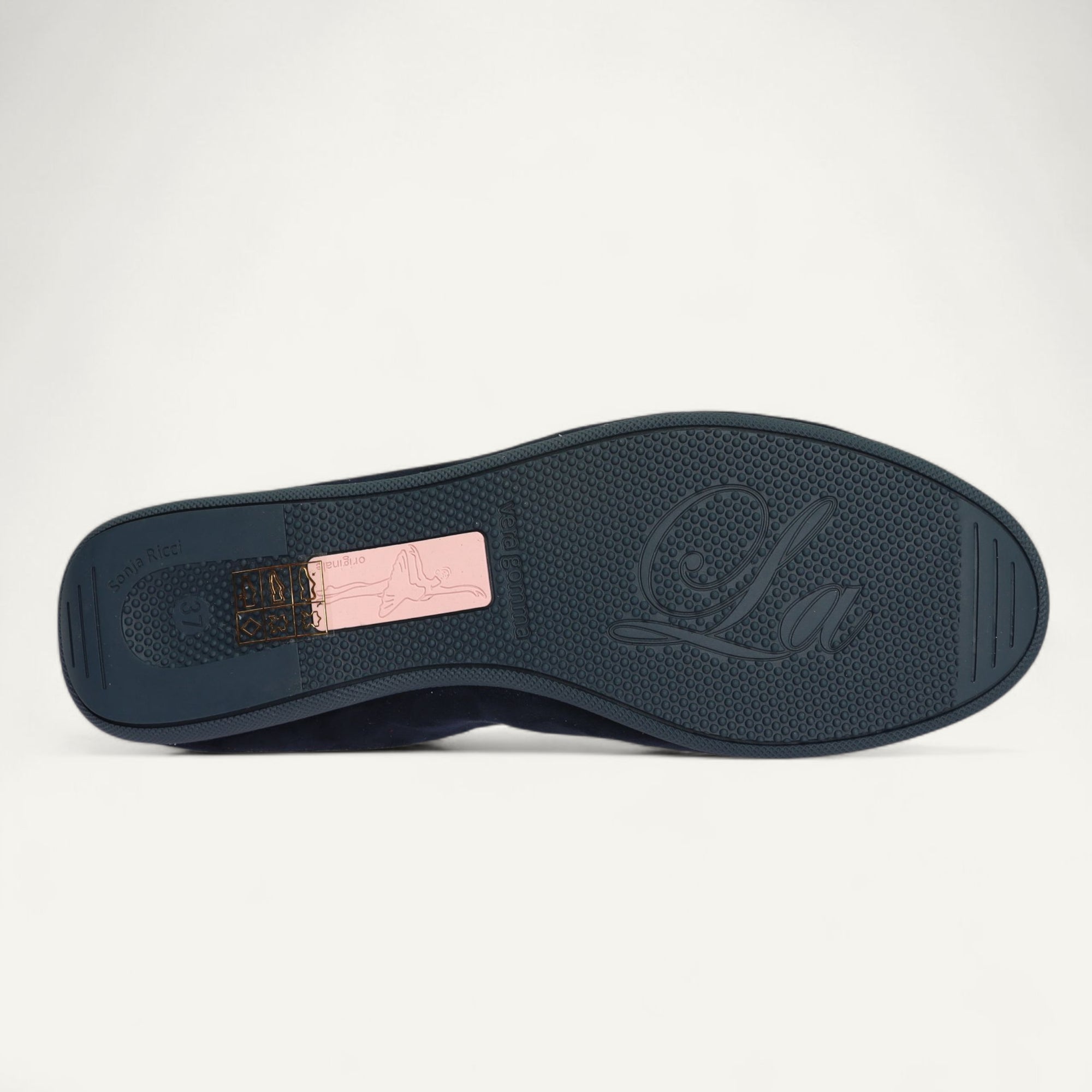 BASIC Damen-Ballerinas aus Veloursleder in Dunkelblau – C17-118 BASIC Ballerinas