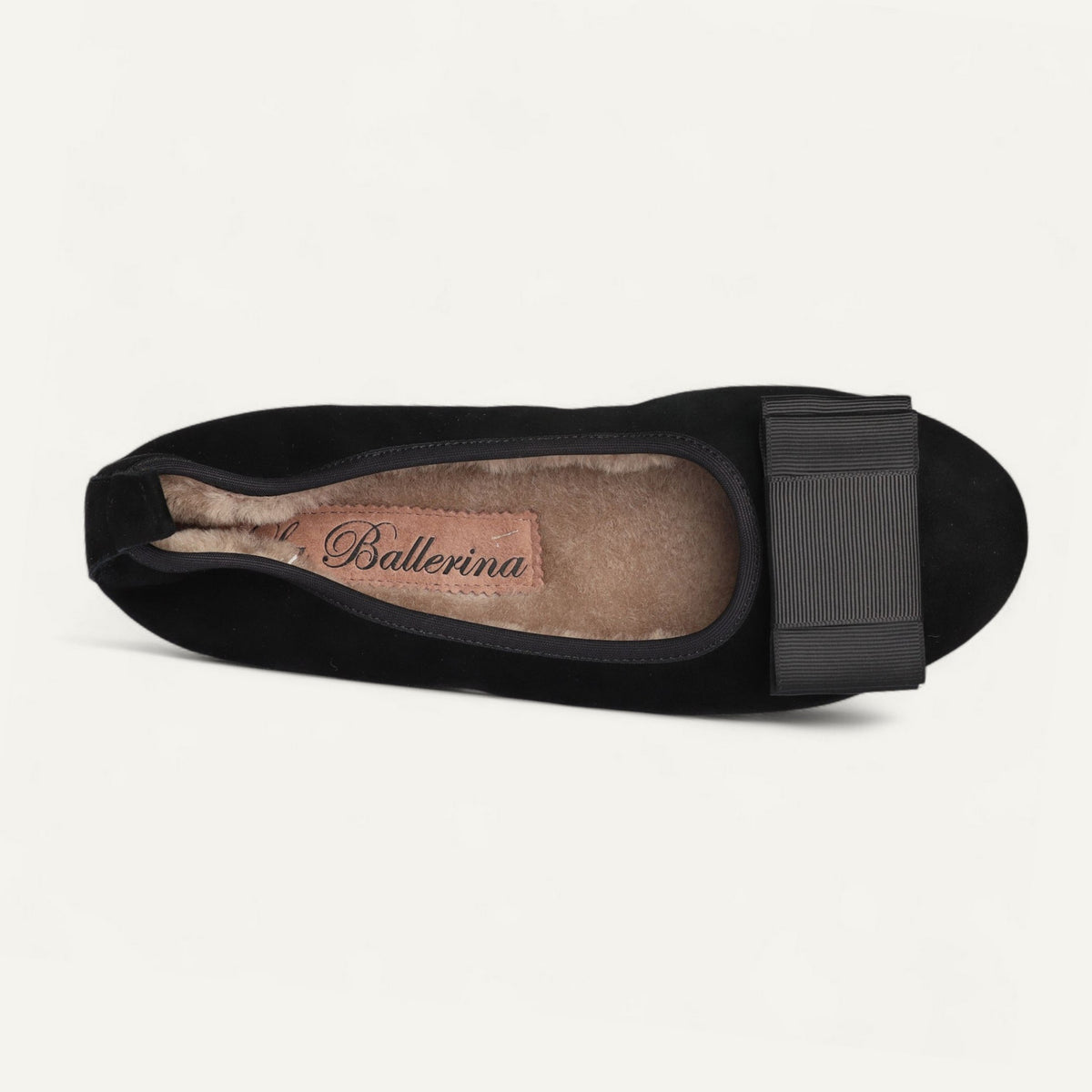 CAMBIO Winter women’s ballet flats in suede — Black, lambskin lining – C4-010