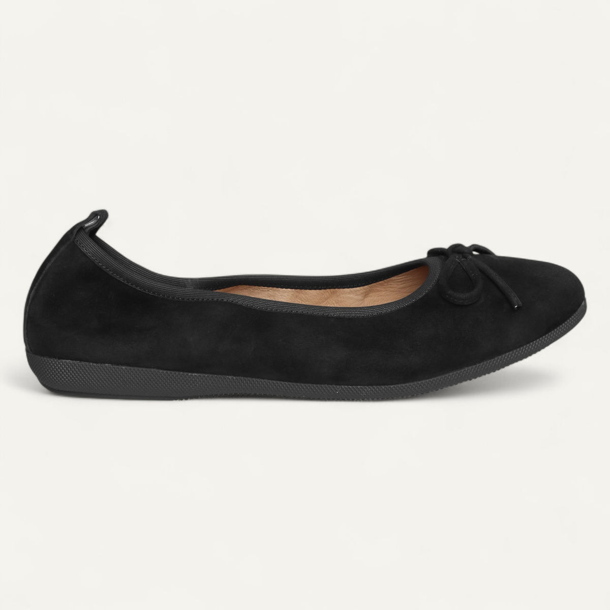 BASIC Damen-Ballerinas aus Veloursleder in Schwarz – C4-010 BASIC Ballerinas