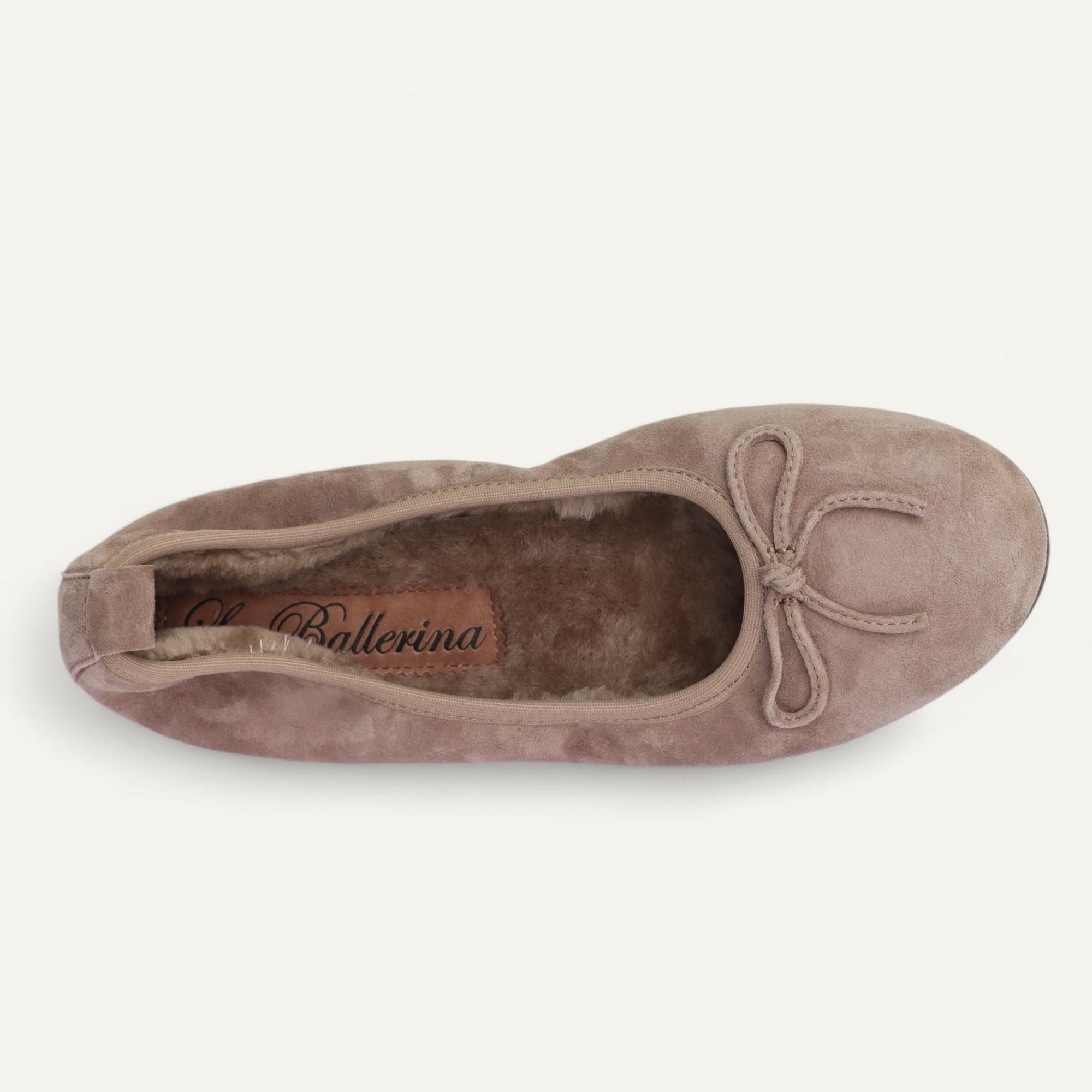 BASIC Winter Damen-Ballerinas aus Veloursleder in Taupe mit Lammfell – C5001-237 BASIC Winter Ballerinas