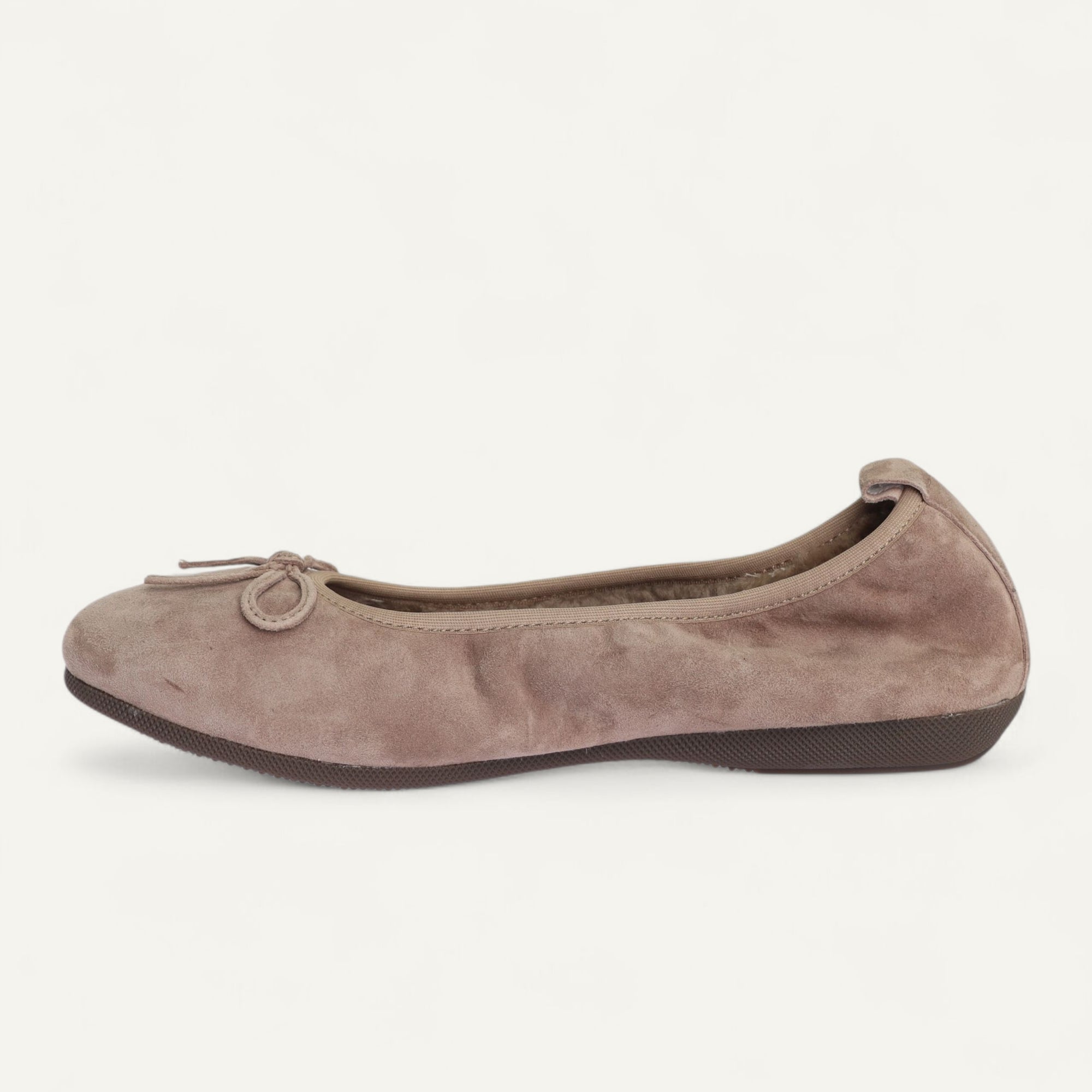 BASIC Winter Damen-Ballerinas aus Veloursleder in Taupe mit Lammfell – C5001-237 BASIC Winter Ballerinas