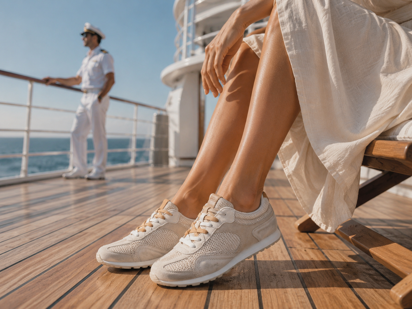 Premium Damen Sneaker Beige Ivory – Leder &amp; Textil | LA BALLERINA UP26AS017