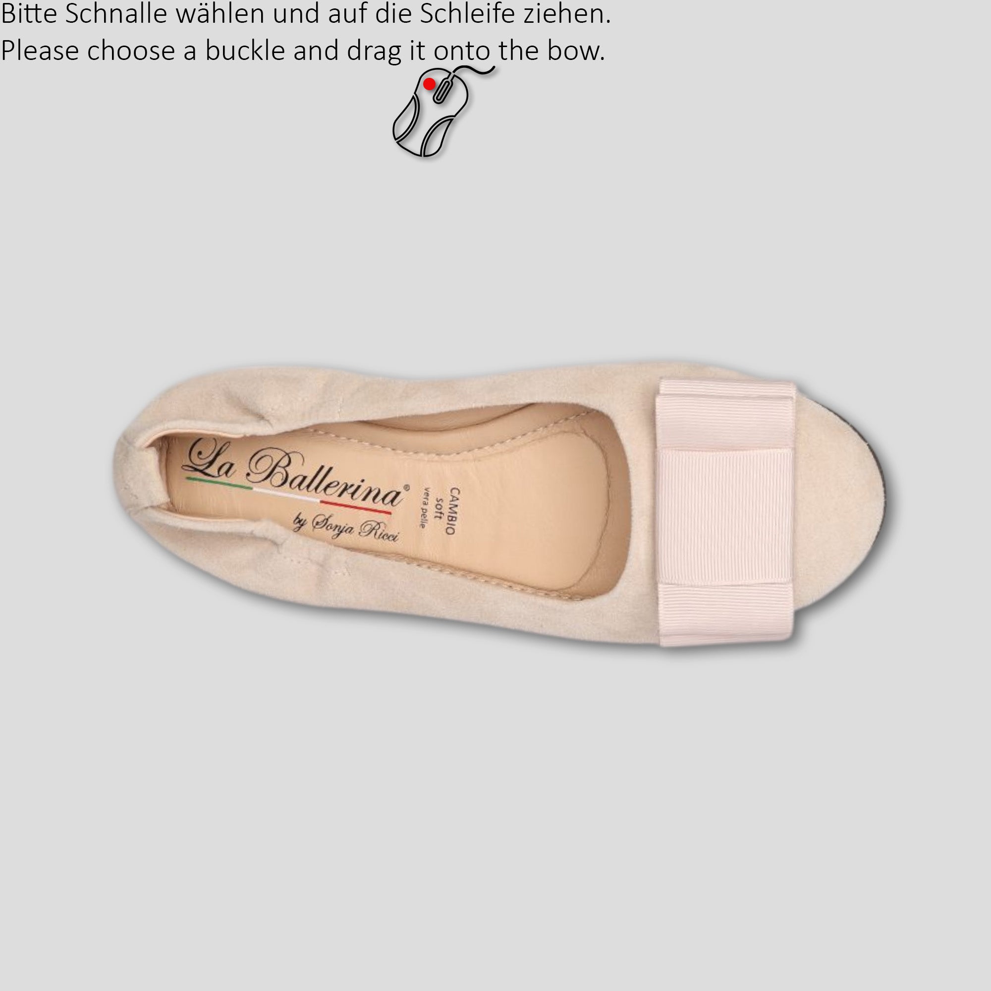 La Ballerina Damen Ballerina beige Leder (107) - La Ballerina