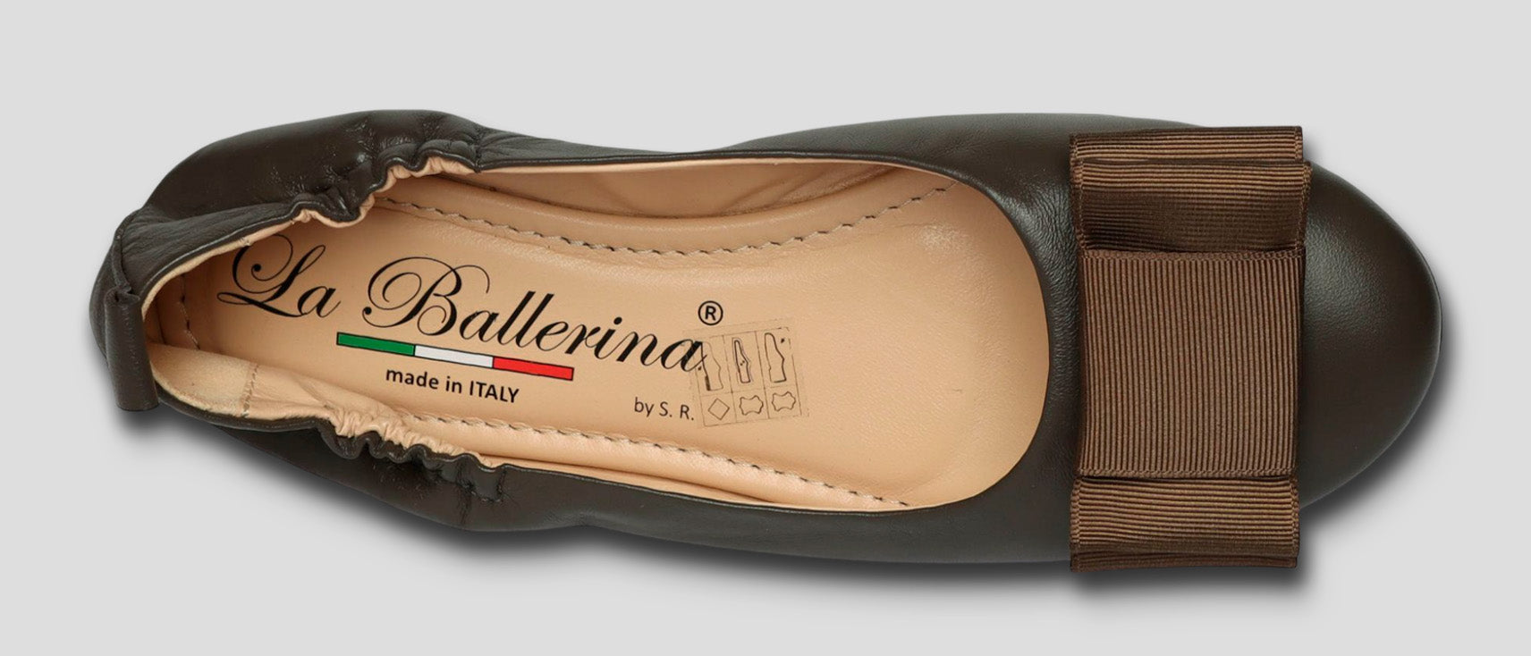 La Ballerina Soft – Bequeme Damen-Ballerinas aus Leder mit Elastik braun [32] - La Ballerina
