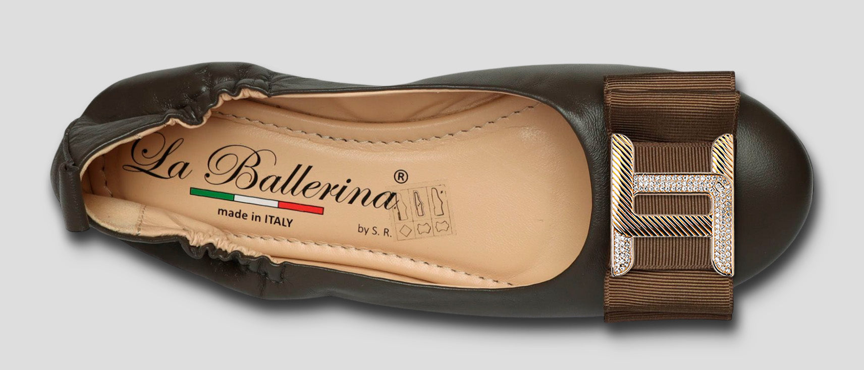 La Ballerina Soft – Bequeme Damen-Ballerinas aus Leder mit Elastik braun [32] - La Ballerina