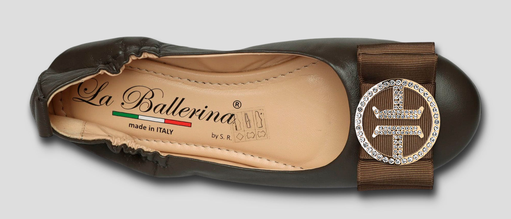La Ballerina Soft – Bequeme Damen-Ballerinas aus Leder mit Elastik braun [32] - La Ballerina