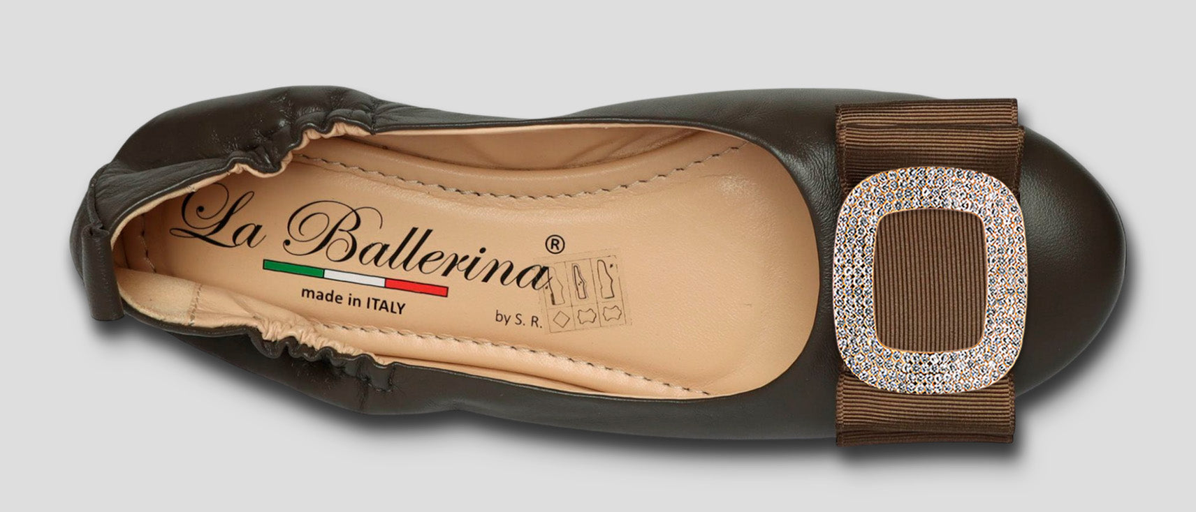 La Ballerina Soft – Bequeme Damen-Ballerinas aus Leder mit Elastik braun [32] - La Ballerina