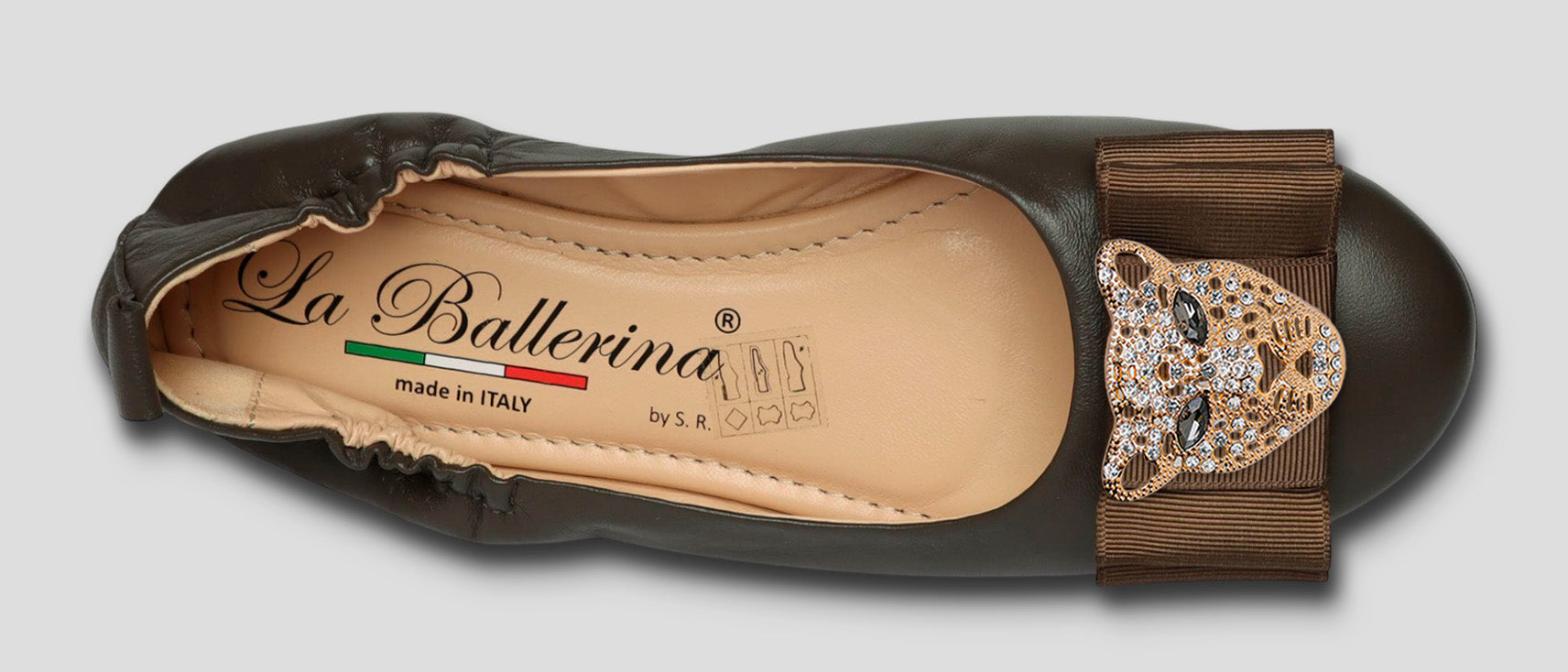 La Ballerina Soft – Bequeme Damen-Ballerinas aus Leder mit Elastik braun [32] - La Ballerina