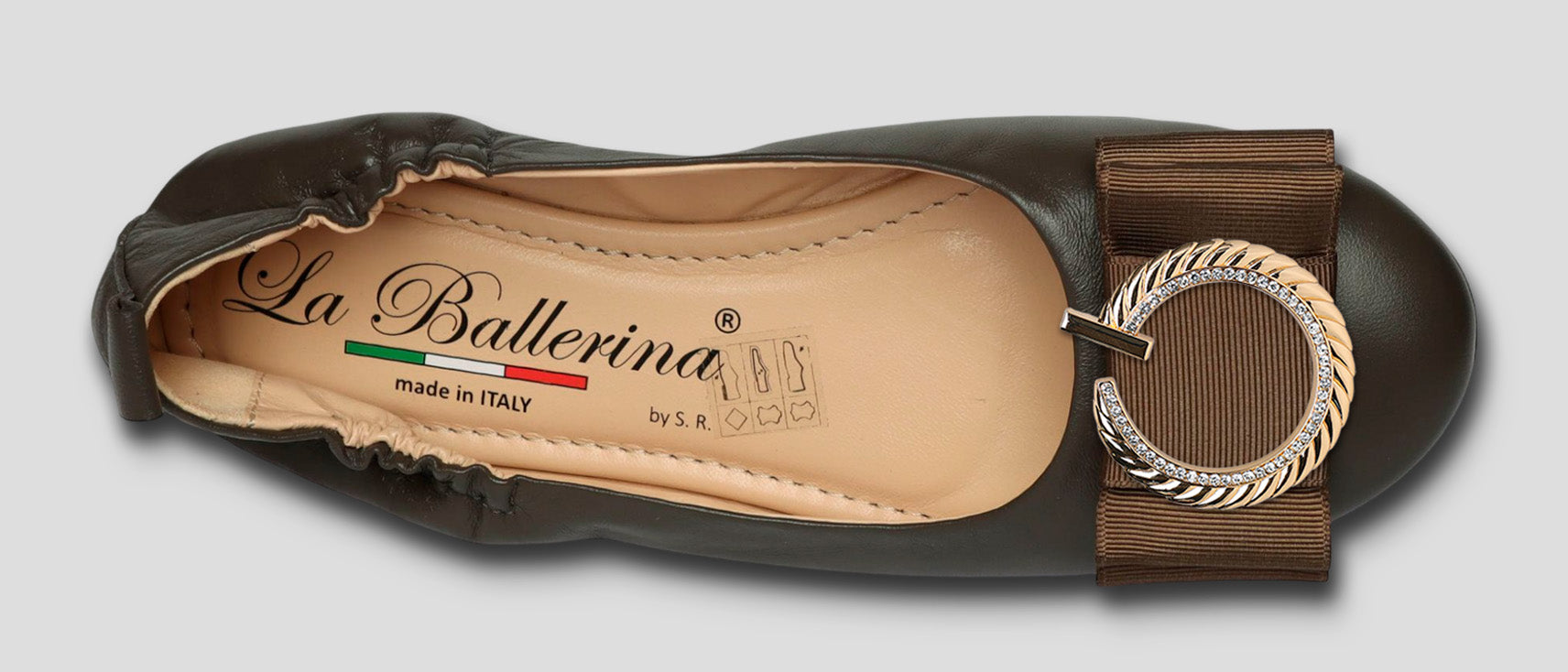 La Ballerina Soft – Bequeme Damen-Ballerinas aus Leder mit Elastik braun [32] - La Ballerina